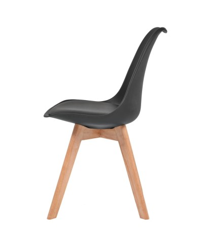 Chaises de salle à manger 4 pcs Noir Similicuir