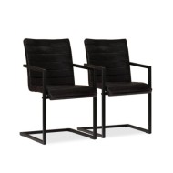 Chaises de salle à manger 2 pcs Anthracite Cuir véritable 