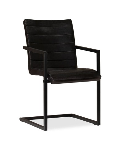 Chaises de salle à manger 2 pcs Anthracite Cuir véritable 