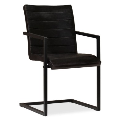 Chaises de salle à manger 2 pcs Anthracite Cuir véritable 