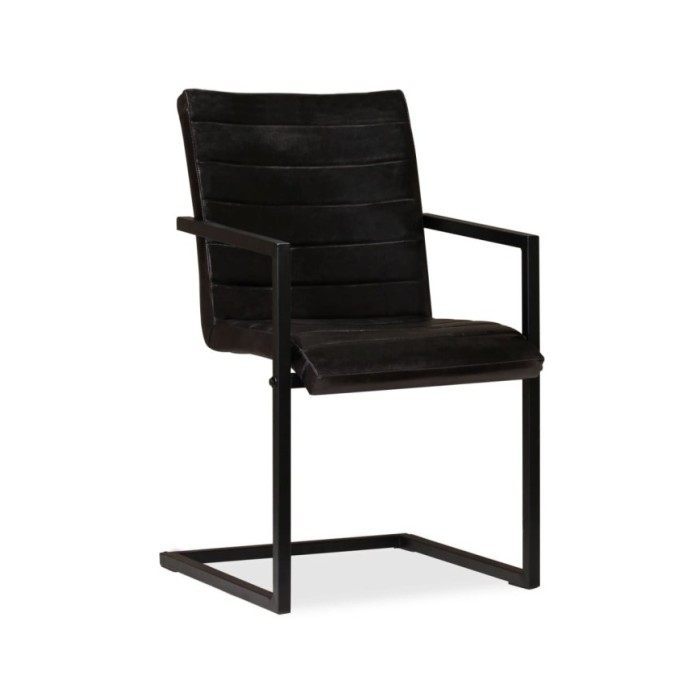 Chaises de salle à manger 2 pcs Anthracite Cuir véritable 