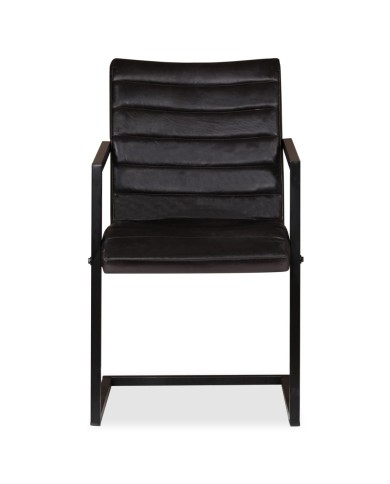 Chaises de salle à manger 2 pcs Anthracite Cuir véritable 