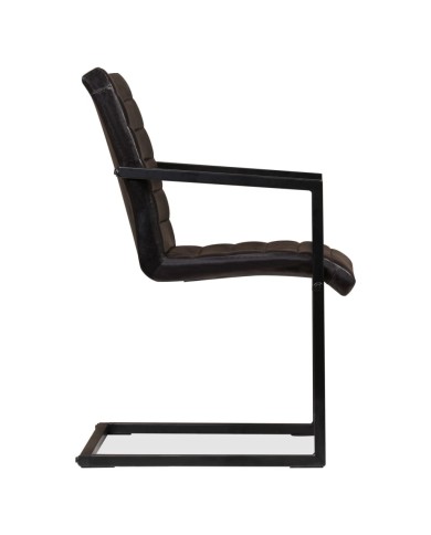 Chaises de salle à manger 2 pcs Anthracite Cuir véritable 