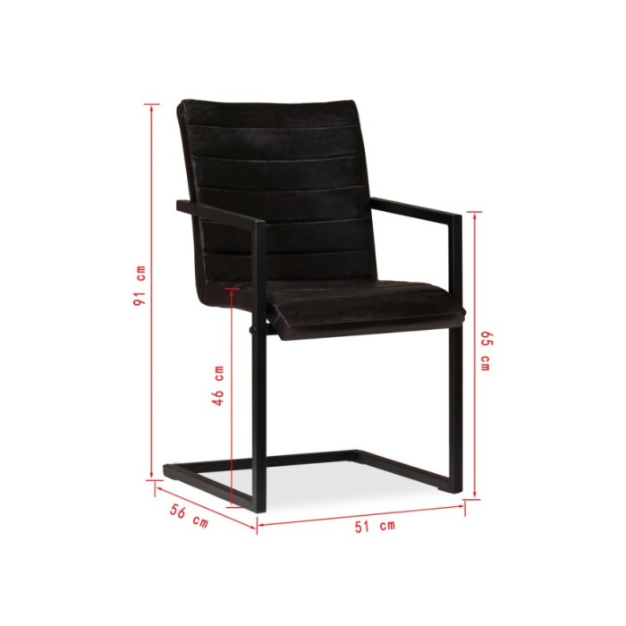 Chaises de salle à manger 2 pcs Anthracite Cuir véritable 
