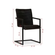 Chaises de salle à manger 2 pcs Anthracite Cuir véritable 