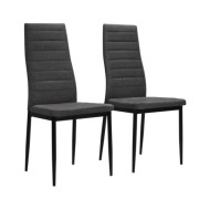 Chaises de salle à manger 2 pcs Gris foncé Tissu