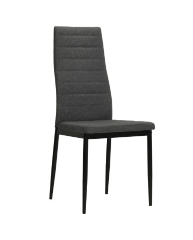 Chaises de salle à manger 2 pcs Gris foncé Tissu