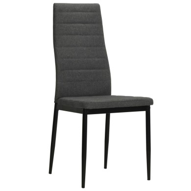 Chaises de salle à manger 2 pcs Gris foncé Tissu