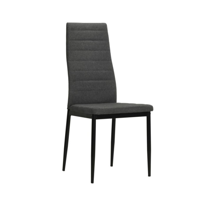 Chaises de salle à manger 2 pcs Gris foncé Tissu