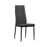 Chaises de salle à manger 2 pcs Gris foncé Tissu