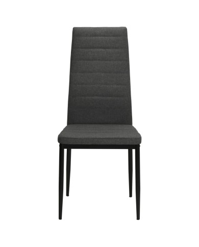 Chaises de salle à manger 2 pcs Gris foncé Tissu
