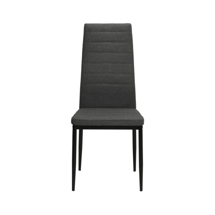 Chaises de salle à manger 2 pcs Gris foncé Tissu
