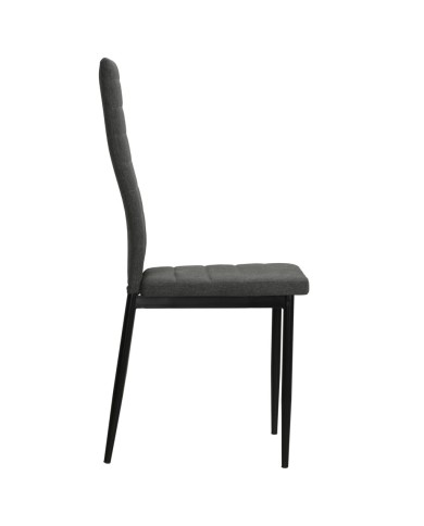 Chaises de salle à manger 2 pcs Gris foncé Tissu