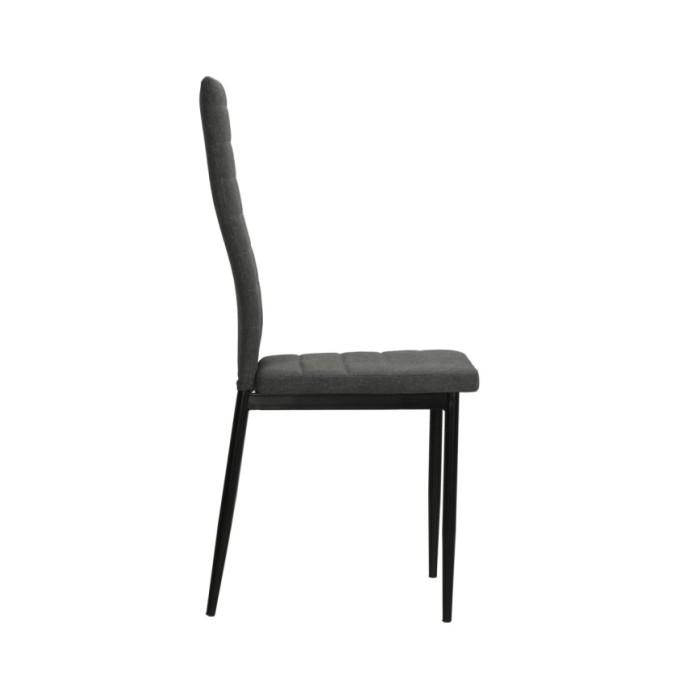 Chaises de salle à manger 2 pcs Gris foncé Tissu
