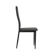 Chaises de salle à manger 2 pcs Gris foncé Tissu