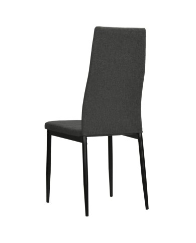 Chaises de salle à manger 2 pcs Gris foncé Tissu