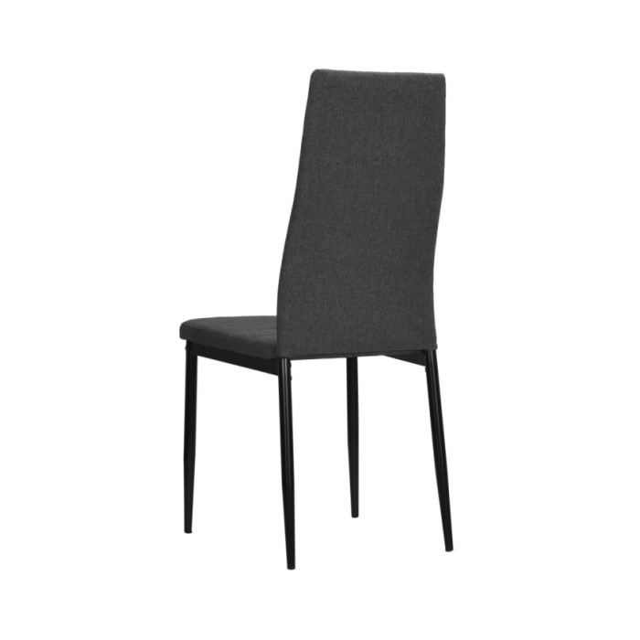 Chaises de salle à manger 2 pcs Gris foncé Tissu