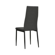 Chaises de salle à manger 2 pcs Gris foncé Tissu