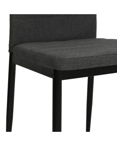 Chaises de salle à manger 2 pcs Gris foncé Tissu