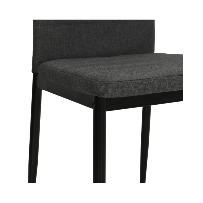 Chaises de salle à manger 2 pcs Gris foncé Tissu