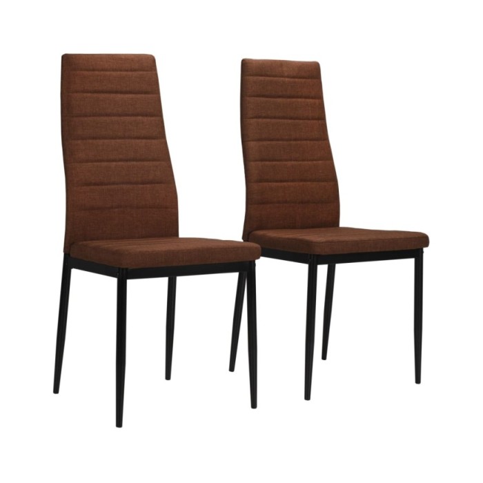 Chaises de salle à manger 2 pcs Marron Tissu