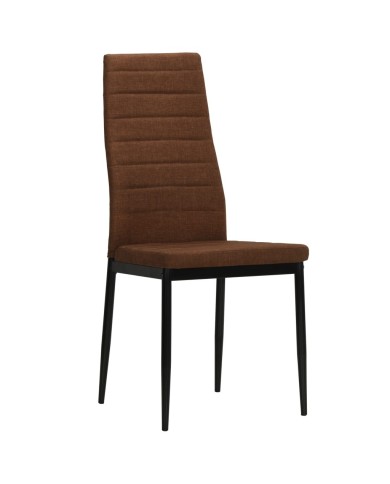 Chaises de salle à manger 2 pcs Marron Tissu