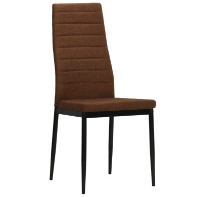 Chaises de salle à manger 2 pcs Marron Tissu