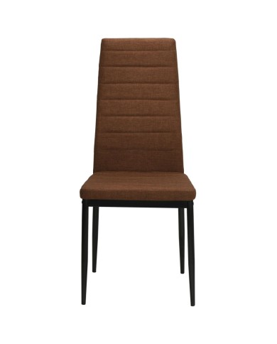 Chaises de salle à manger 2 pcs Marron Tissu