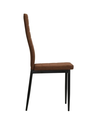 Chaises de salle à manger 2 pcs Marron Tissu