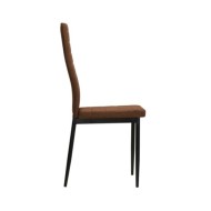 Chaises de salle à manger 2 pcs Marron Tissu