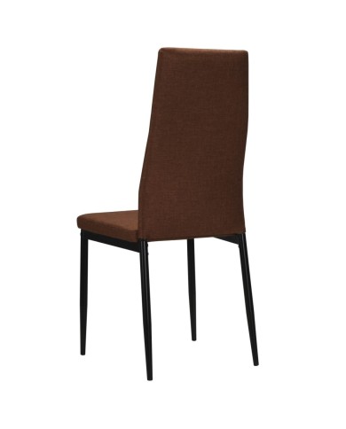 Chaises de salle à manger 2 pcs Marron Tissu