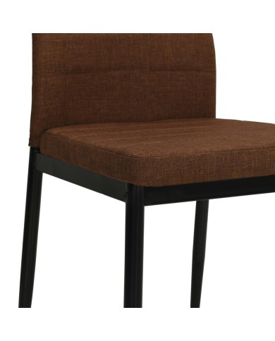 Chaises de salle à manger 2 pcs Marron Tissu