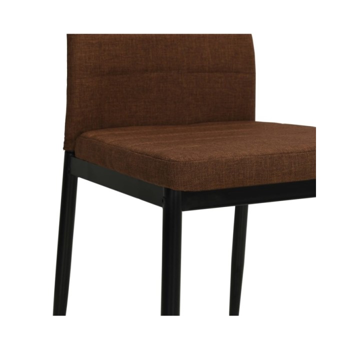 Chaises de salle à manger 2 pcs Marron Tissu