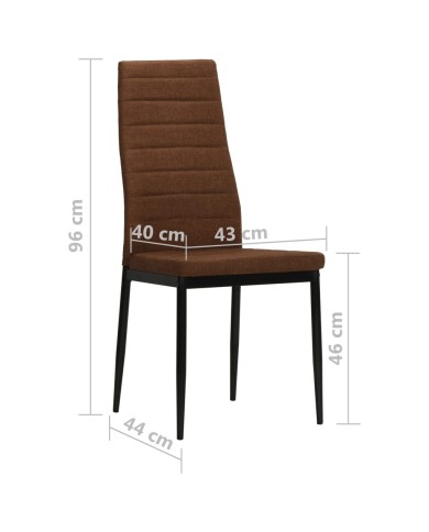 Chaises de salle à manger 2 pcs Marron Tissu