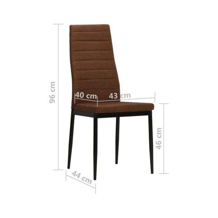 Chaises de salle à manger 2 pcs Marron Tissu