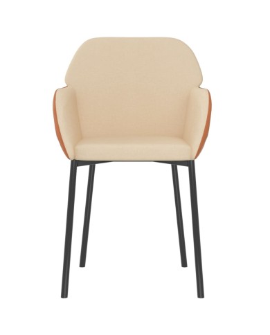 Chaises de salle à manger 2 pcs Crème Tissu et similicuir