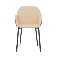 Chaises de salle à manger 2 pcs Crème Tissu et similicuir
