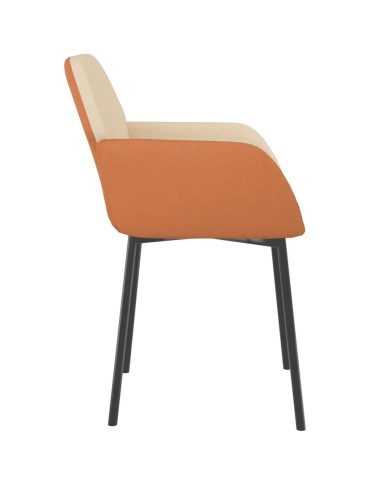 Chaises de salle à manger 2 pcs Crème Tissu et similicuir