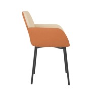 Chaises de salle à manger 2 pcs Crème Tissu et similicuir