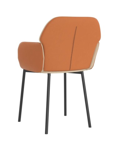 Chaises de salle à manger 2 pcs Crème Tissu et similicuir