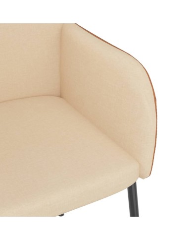 Chaises de salle à manger 2 pcs Crème Tissu et similicuir