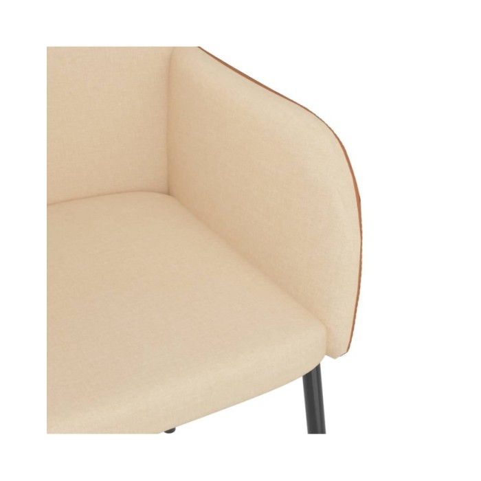 Chaises de salle à manger 2 pcs Crème Tissu et similicuir