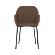 Chaises de salle à manger 2 pcs Marron Tissu et similicuir