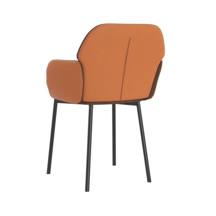 Chaises de salle à manger 2 pcs Marron Tissu et similicuir