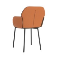 Chaises de salle à manger 2 pcs Marron Tissu et similicuir