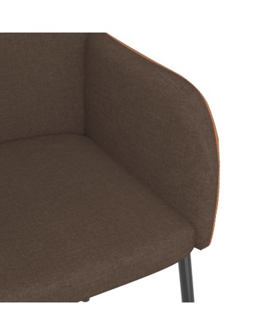 Chaises de salle à manger 2 pcs Marron Tissu et similicuir