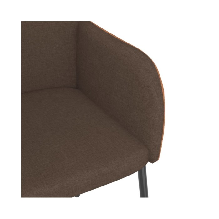 Chaises de salle à manger 2 pcs Marron Tissu et similicuir