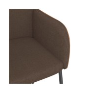 Chaises de salle à manger 2 pcs Marron Tissu et similicuir