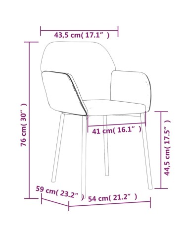 Chaises de salle à manger 2 pcs Marron Tissu et similicuir