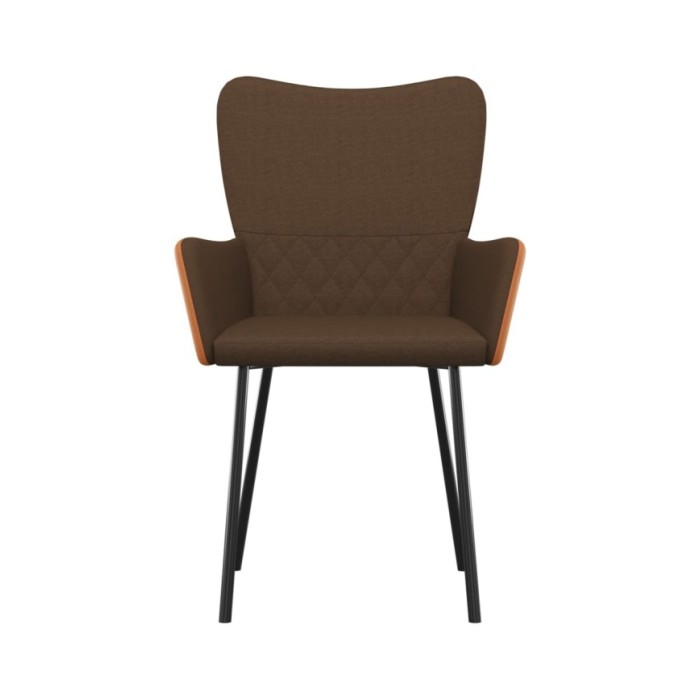 Chaises de salle à manger 2 pcs Marron Tissu et similicuir